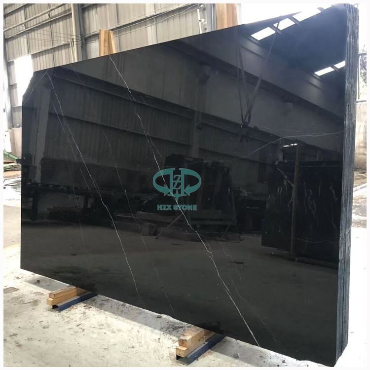 Nero Marquina Black Marble Slab For Floor Tiles