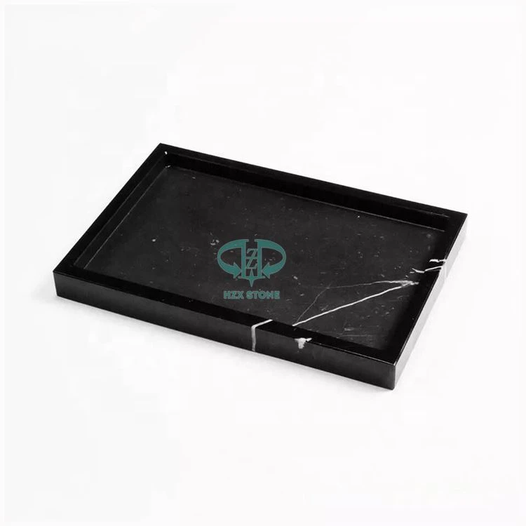 Black Marble Rectangle Tray