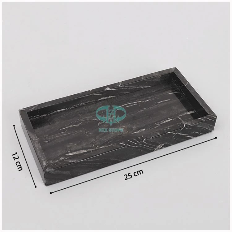 Black Marble Rectangle Severing Tray