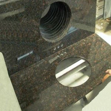 Haut de vanité de granit de tan brown