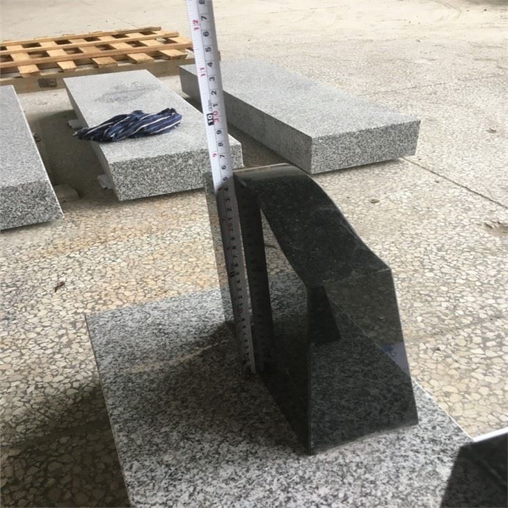 Black granite tombstone