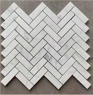 Mosaïque de pierre à chevrons de Carrare