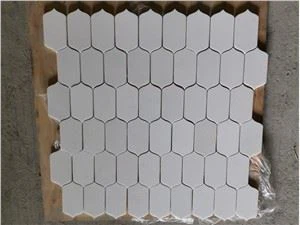 Mosaïque de marbre blanc pur cristal
