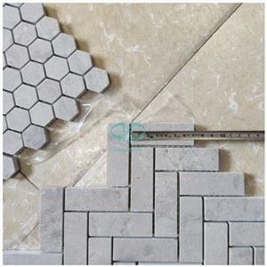 Carreau de mosaïque en marbre gris