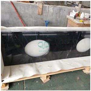 Dessus de vanité en marbre Nero Marquina