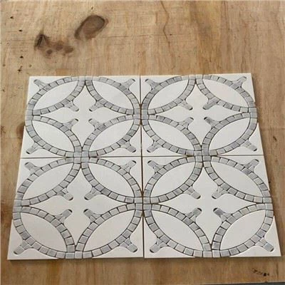 Carreau de mosaïque en marbre blanc cristal