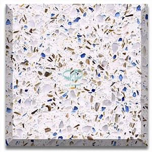Cobalt Bleu Verre Blanc Terrazzo Pierre