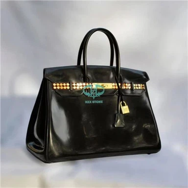 Sac à main de sculpture en marbre noir