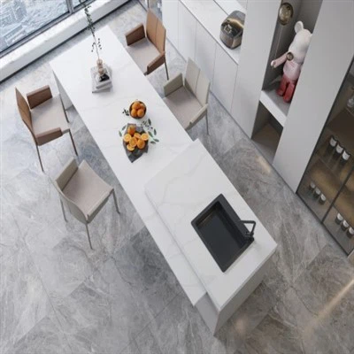 Dalle de pierre de quartz blanc Calcatta