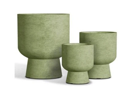 Pots de fleurs en argile fibreuse verte